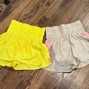 FP Movement by Free People Vibrant Yellow and Neutral High Waist Shorts